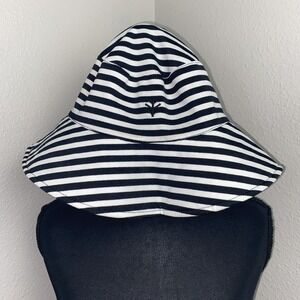 Coolibar Sun Hat Women's One Size Black & White‎ Reversible Bucket Ponytail Hole